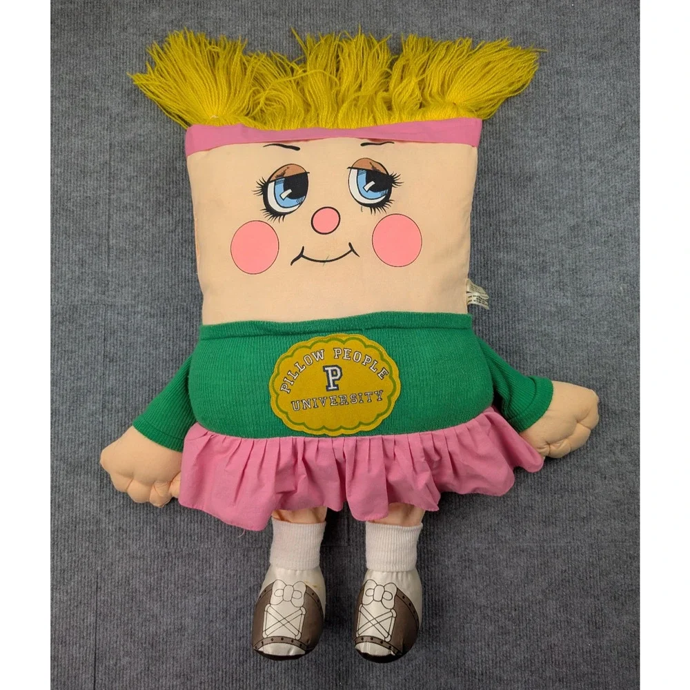 Vintage Pillow People University Plush Doll 80s Cheerleader Girl Large 23